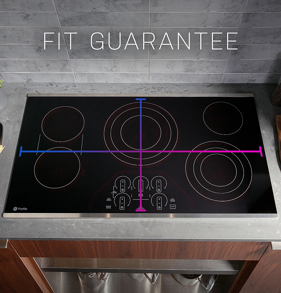 Alt View 19. GE Profile - 36" Electric Built In Cooktop - Stainless Steel.