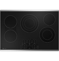GE Profile - 30" Electric Built In Cooktop - Stainless Steel - Front_Zoom