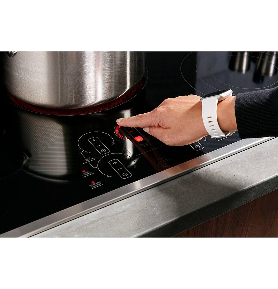 Alt View 17. GE Profile - 30" Electric Built In Cooktop - Stainless Steel.