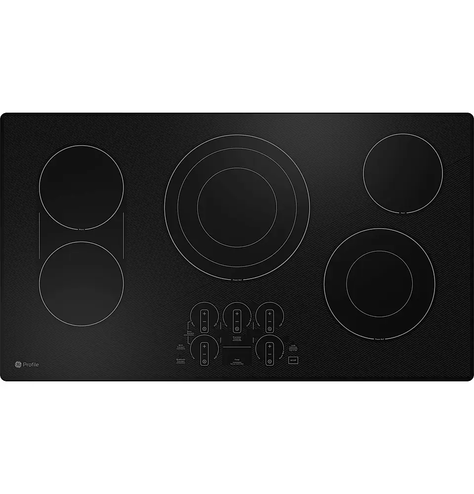 Front. GE Profile - 36" Electric Built In Cooktop - Black.