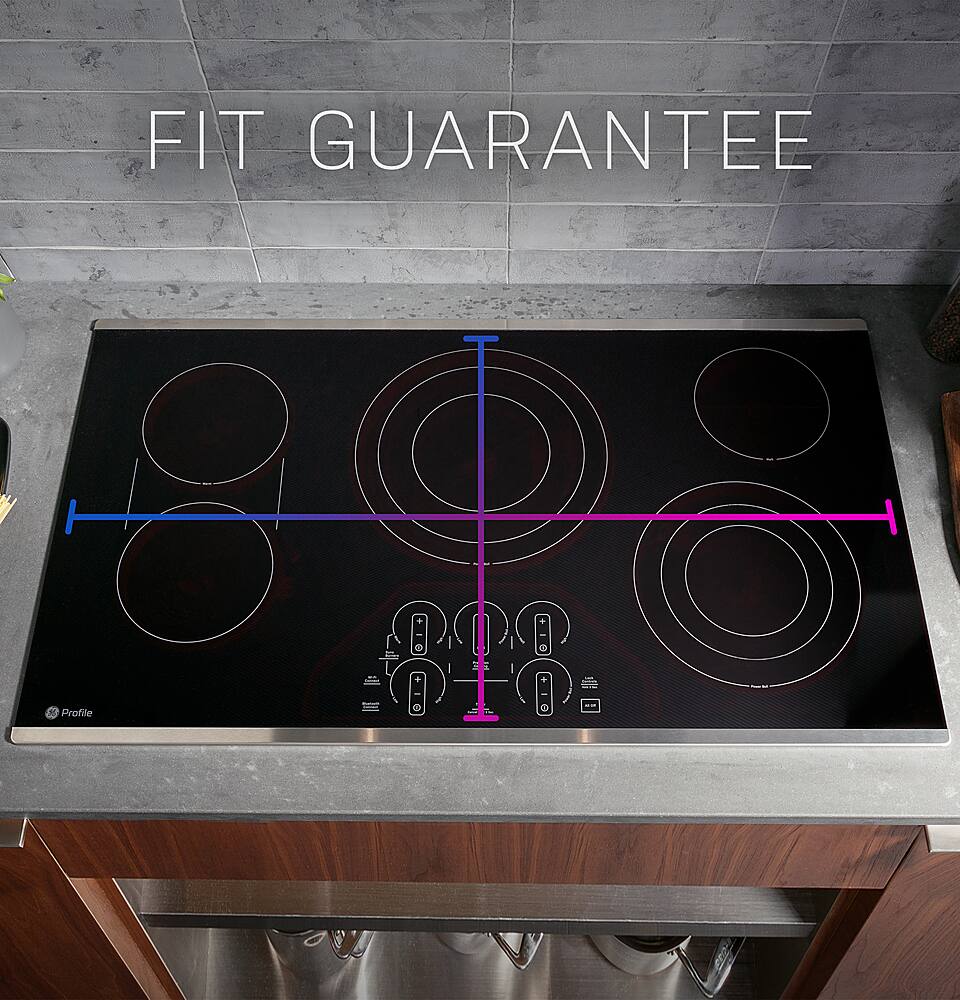 Alt View 17. GE Profile - 36" Electric Built In Cooktop - Black.