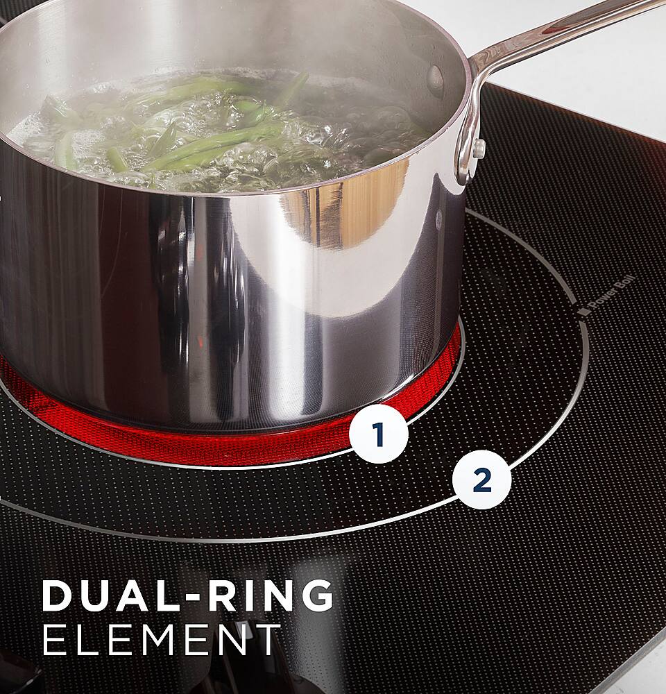 Alt View 14. GE - 36" Electric Built In Cooktop - Stainless Steel.