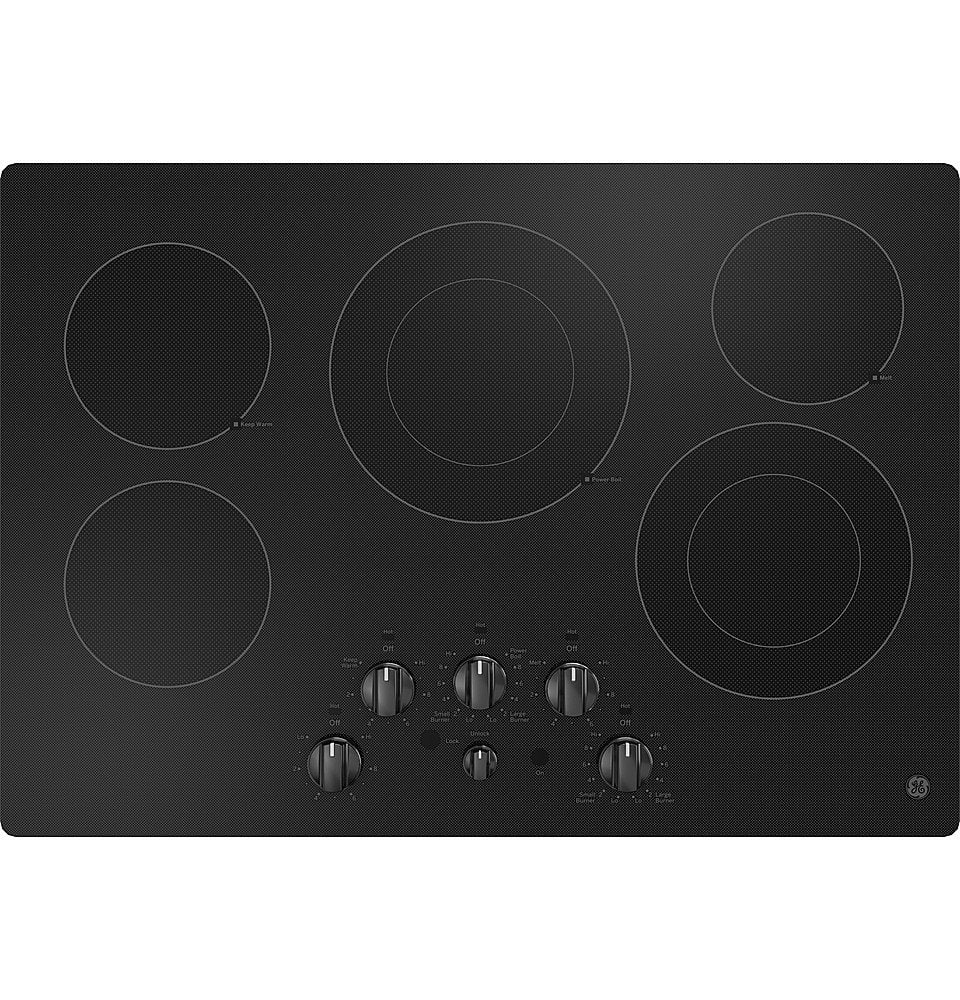 GE - 30" Electric Built In Cooktop - Black - Front_Zoom
