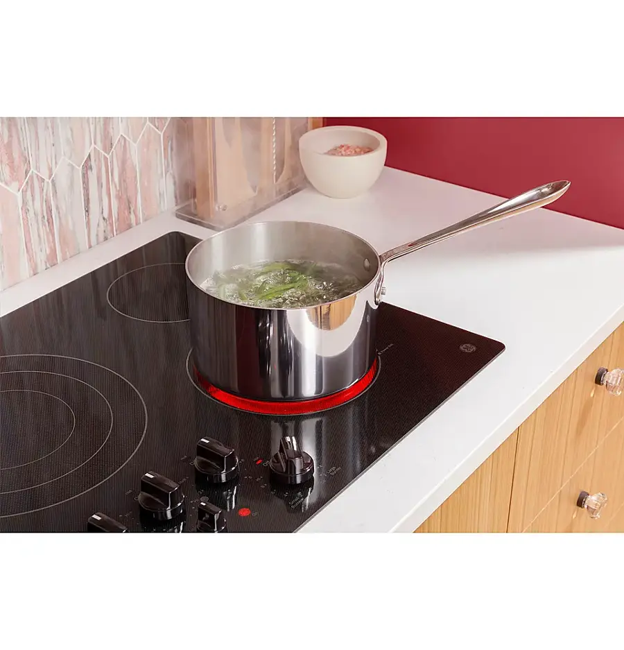 Alt View 27. GE - 30" Electric Built In Cooktop - Black.