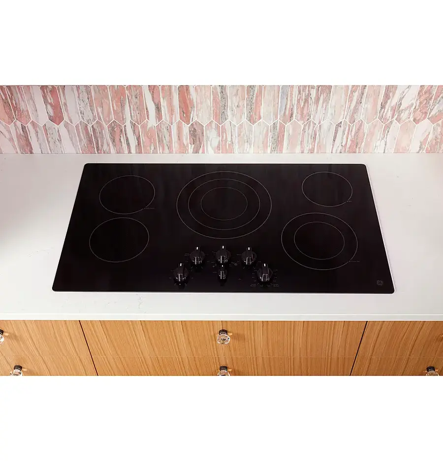 Alt View 28. GE - 30" Electric Built In Cooktop - Black.