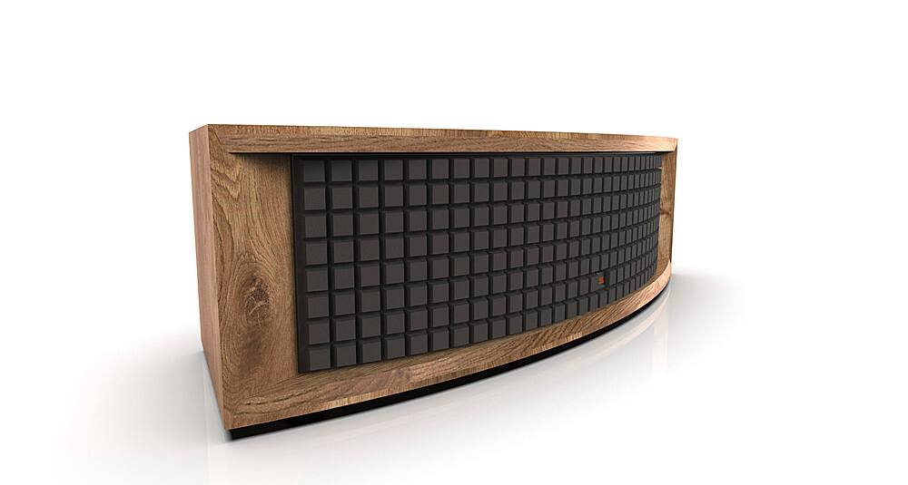 Angle View: JBL - L75ms Dual 5-1/4" Hi-Res 350W 3-Way Active Tabletop Speaker - Walnut