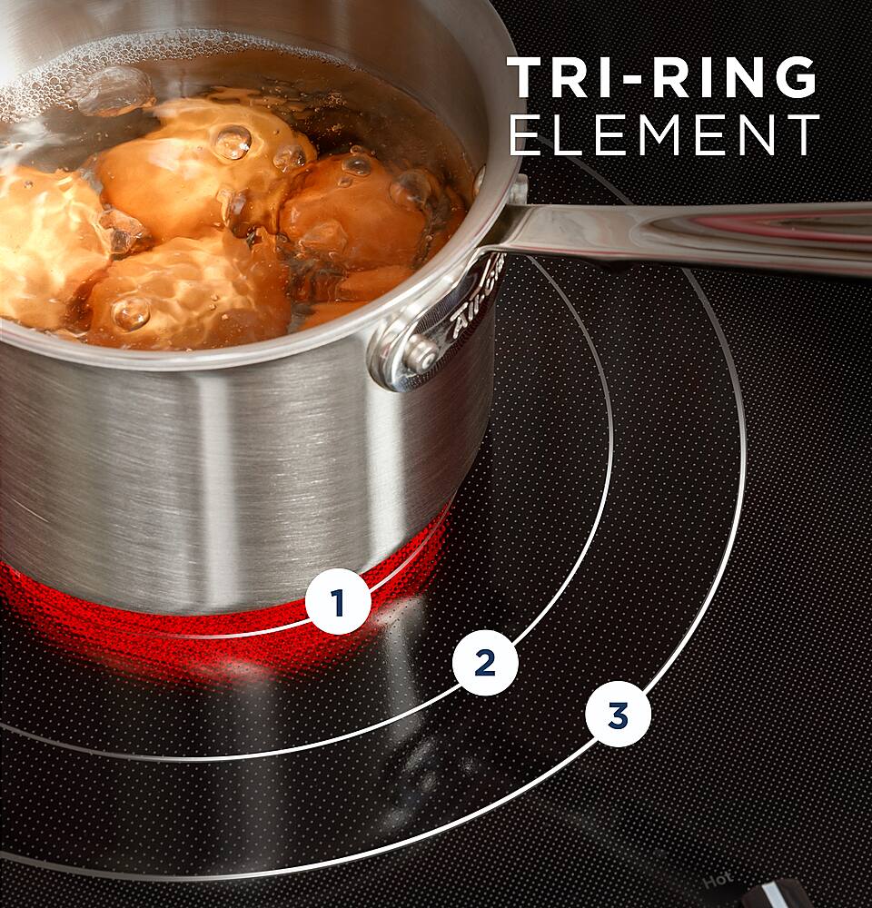 Alt View 16. GE - 36" Electric Built In Cooktop - Black.