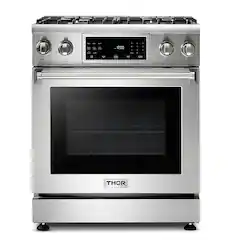 Thor Kitchen - 4.55 cu. Ft. Freestanding LP Gas Range with Self Cleaning - Stainless Steel - Front_Zoom