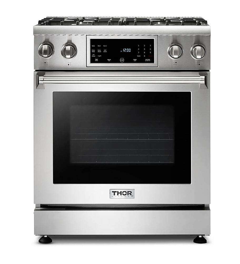 Front. Thor Kitchen - 4.55 cu. Ft.  Freestanding LP Gas Range with Self Cleaning - Stainless Steel.