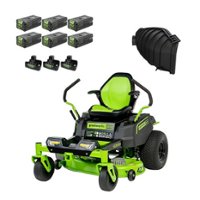 Greenworks - 80 Volt 42" CrossoverZ Electric Zero Turn Riding Lawn Mower (6 4Ah Batteries and 3 Dual Port Turbo Chargers Included) - Green - Front_Zoom