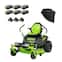 Greenworks - 80 Volt 42" CrossoverZ Electric Zero Turn Riding Lawn Mower (6 4Ah Batteries and 3 Dual Port Turbo Chargers Included) - Green