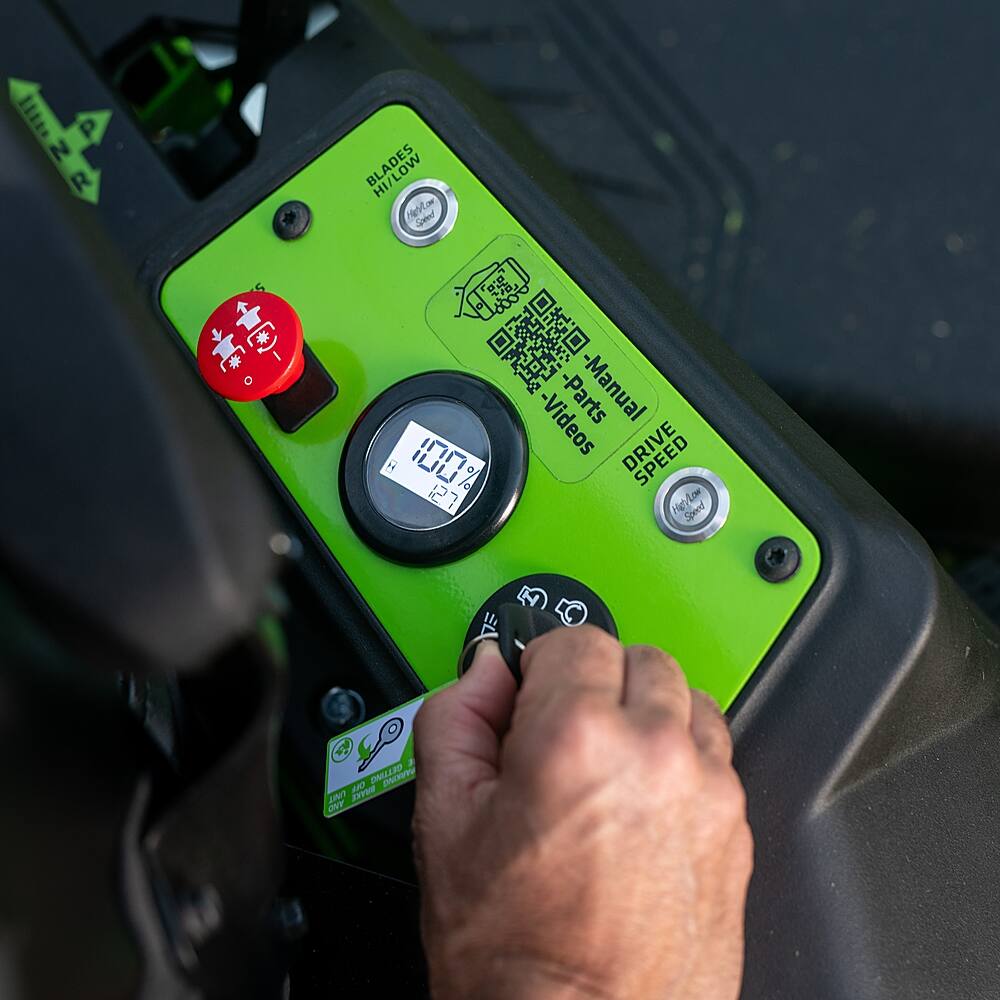 Alt View 13. Greenworks - 80 Volt 42" CrossoverZ Electric Zero Turn Riding Lawn Mower (6 4Ah Batteries and 3 Dual Port Turbo Chargers Included) - Green.