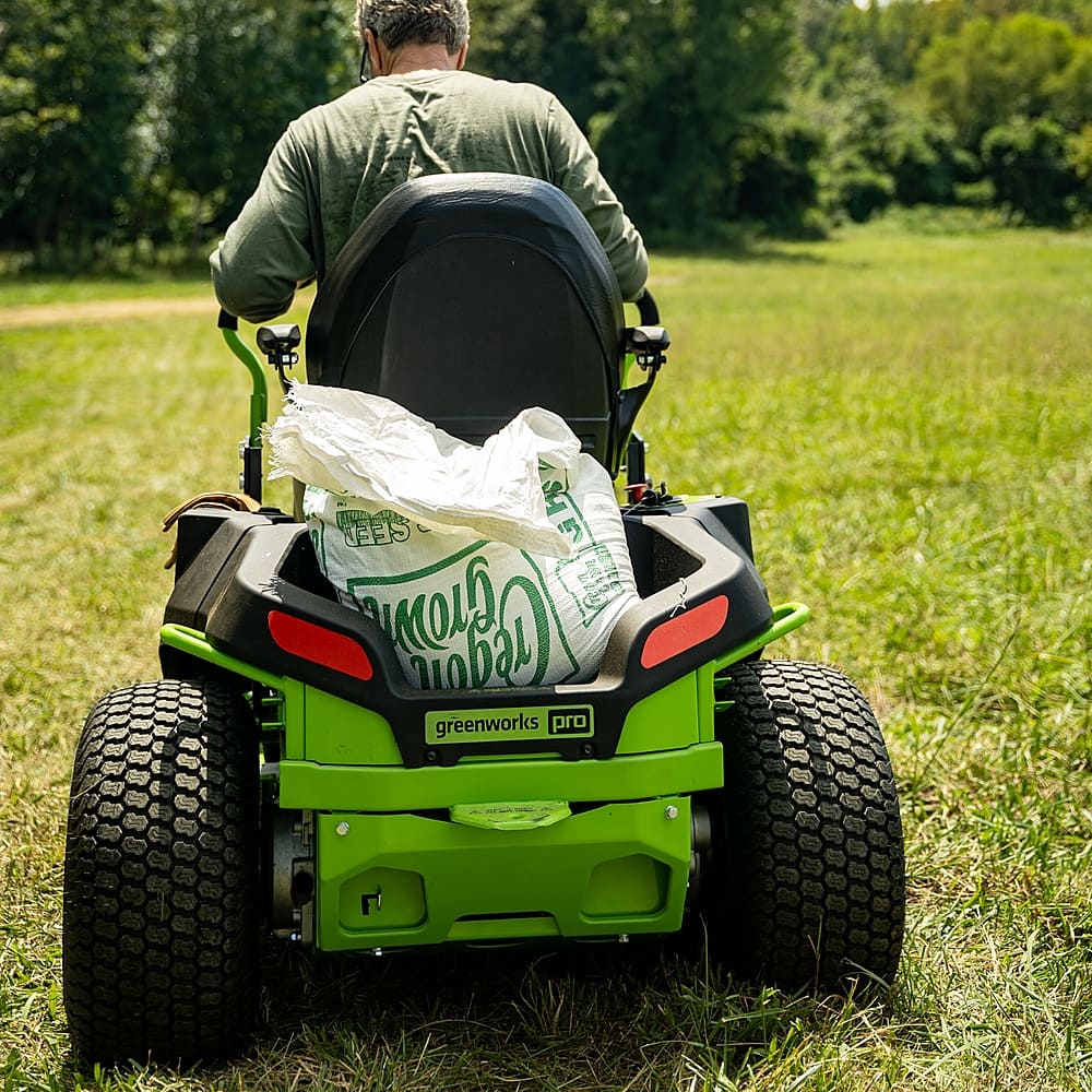 Alt View 16. Greenworks - 80 Volt 42" CrossoverZ Electric Zero Turn Riding Lawn Mower (6 4Ah Batteries and 3 Dual Port Turbo Chargers Included) - Green.