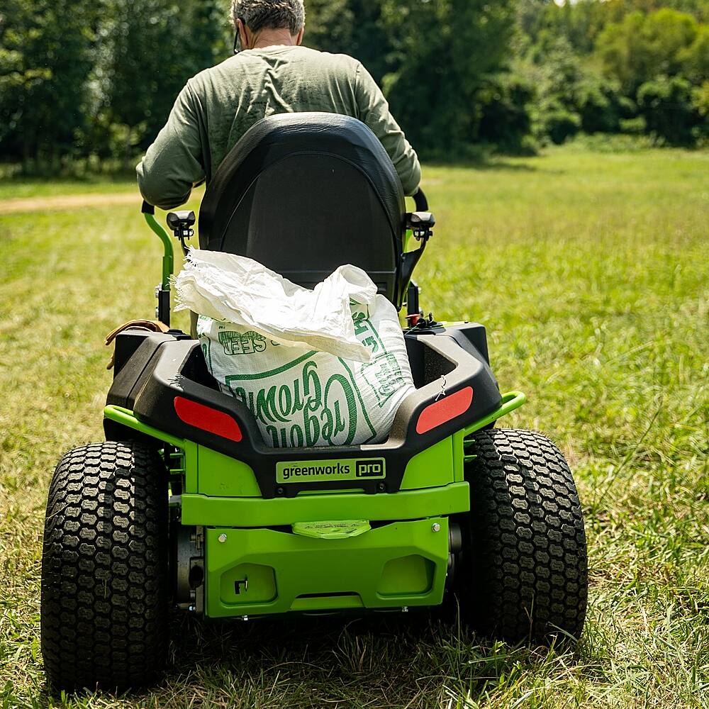 Alt View 16. Greenworks - 80 Volt 42" CrossoverZ Electric Zero Turn Riding Lawn Mower (6 4Ah Batteries and 3 Dual Port Turbo Chargers Included) - Green.