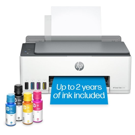 HP - Smart Tank 5000 Wireless All-in-One Supertank Inkjet Printer with up  to