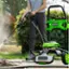 The text on the image reads "1900 Sal 18- I greenworks I - | I 900 greenworks." This text is likely a description or advertisement for the greenworks equipment.