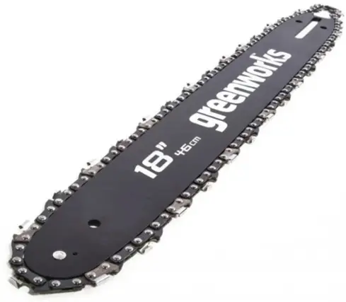 Front. Greenworks - 18-Inch Replacement Chainsaw Bar and Chain Combo - Black.