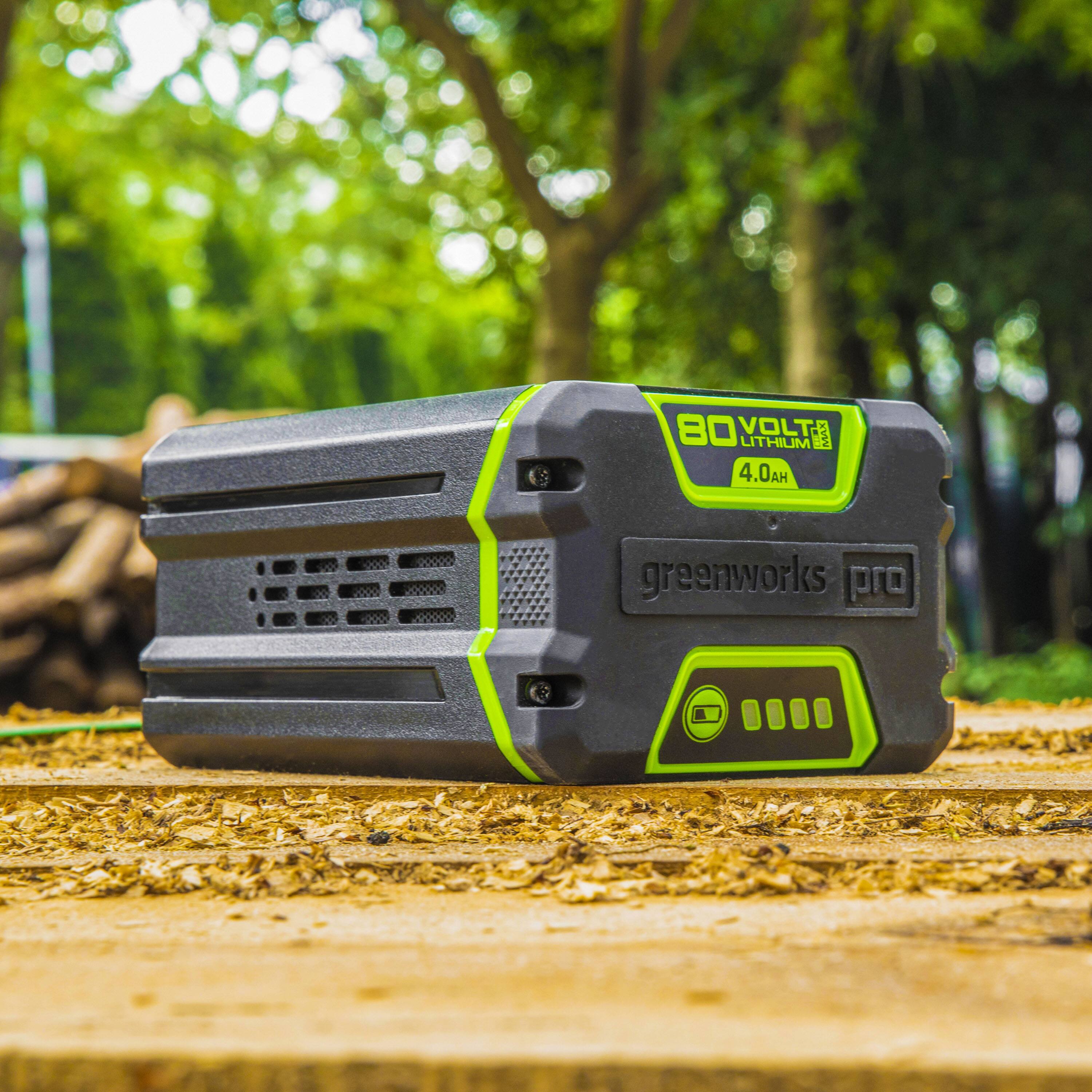 Alt View 17. Greenworks - 80 Volt 4Ah Battery (Charger not included) - Black/Green.