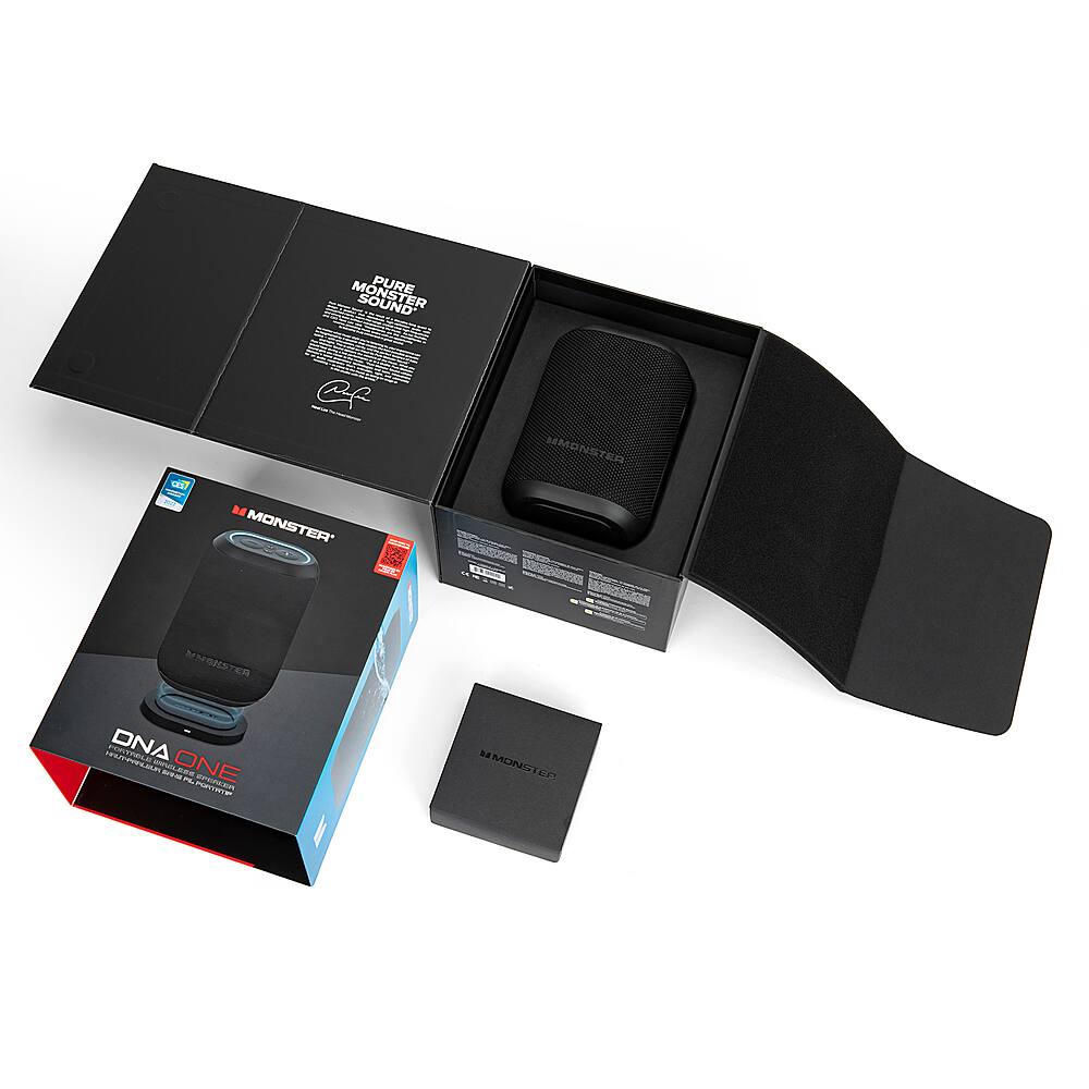 Alt View 18. Monster - DNA ONE Portable Bluetooth Speaker with Qi Wireless Charging - Black.