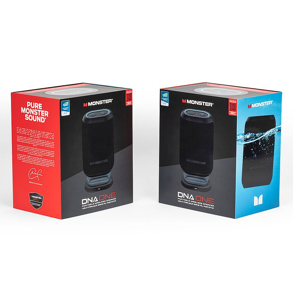 Alt View 20. Monster - DNA ONE Portable Bluetooth Speaker with Qi Wireless Charging - Black.