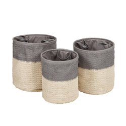 Honey-Can-Do - Set of 3 Flexible Laundry Baskets with Handles - Natural - Front_Zoom