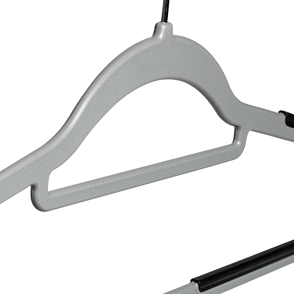 Honey Can Do Clear Plastic Hangers with Swivel Hook and Notches, Set of 24