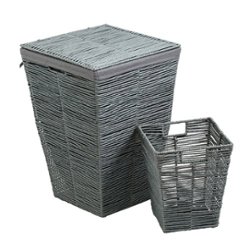 Honey-Can-Do - Rolled Paper Hamper - Grey - Front_Zoom