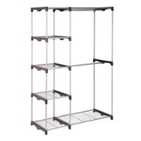 Honey-Can-Do - Double Rod Freestanding Closet - Silver - Front_Zoom