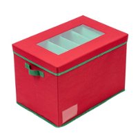 Honey-Can-Do - Christmas Tree Lights Storage Box With Handles - Red - Front_Zoom
