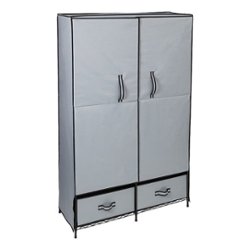 Honey-Can-Do - 43In Clothes Storage Wardrobe With Drawers - Grey - Front_Zoom