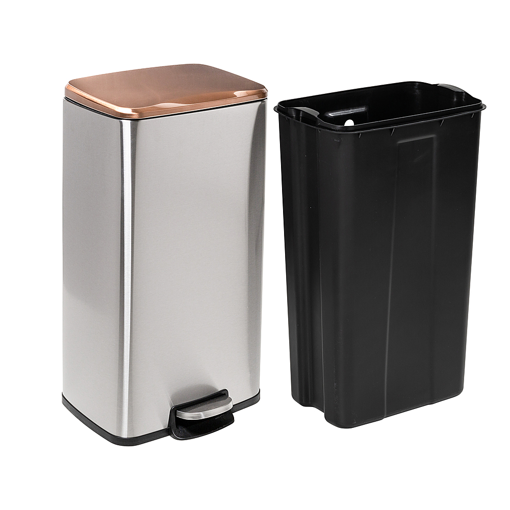 Best Buy: Honey-Can-Do 58 Liter Tall and Wide Stainless Steel Step Trash Can  with Lid Silver TRS-09336