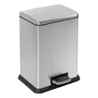 Honey-Can-Do - 58 Liter Tall and Wide Stainless Steel Step Trash Can with Lid - Silver - Angle_Zoom