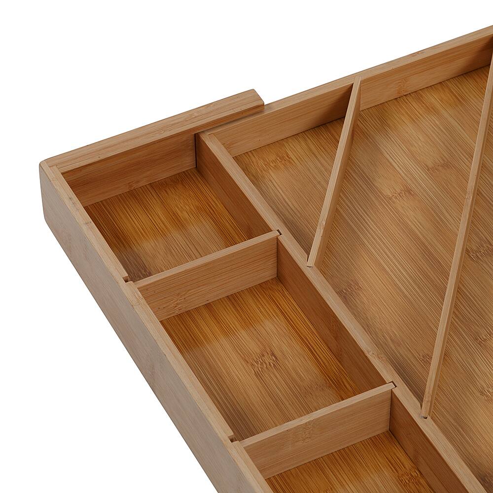Best Buy HoneyCanDo Bamboo Diagonal Drawer Organizer with 8