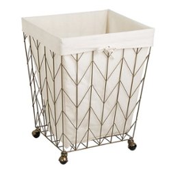 Honey-Can-Do - Chevron Wire Hamper - Antique Gold - Front_Zoom