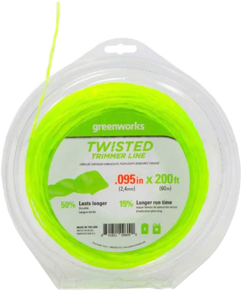 Front. Greenworks - 0.095" Ultra Twisted String Trimmer Replacement Line (200 FT) - Green.
