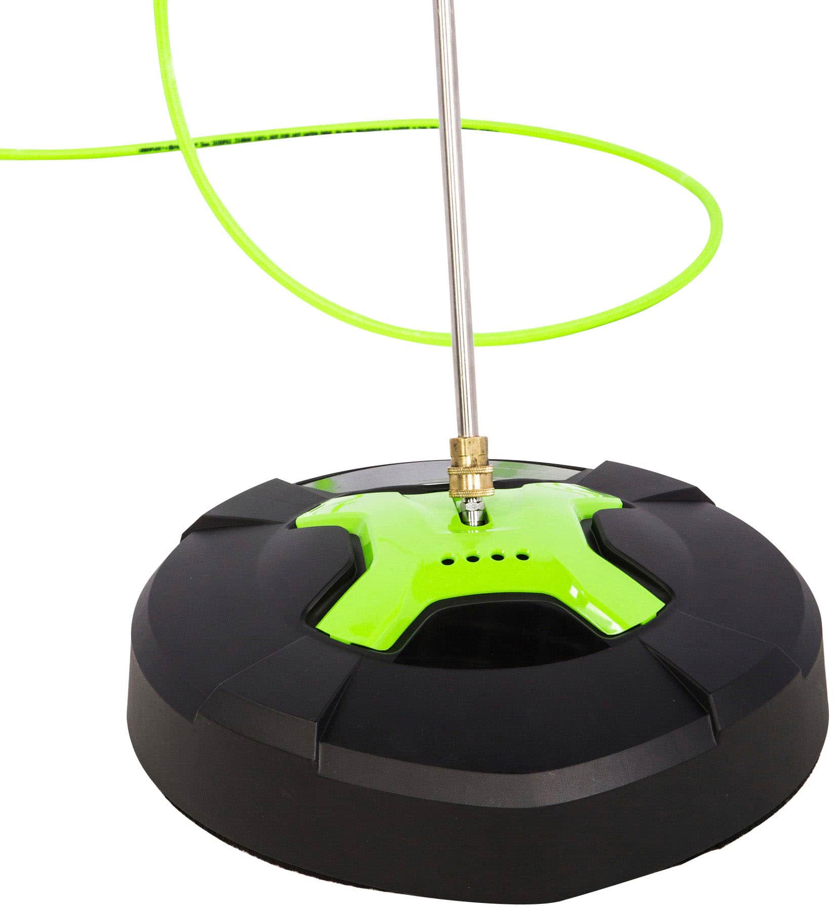Left. Greenworks - 15" Pressure Washer Surface Cleaner Attachment (3100 PSI MAX) - Black/Green.