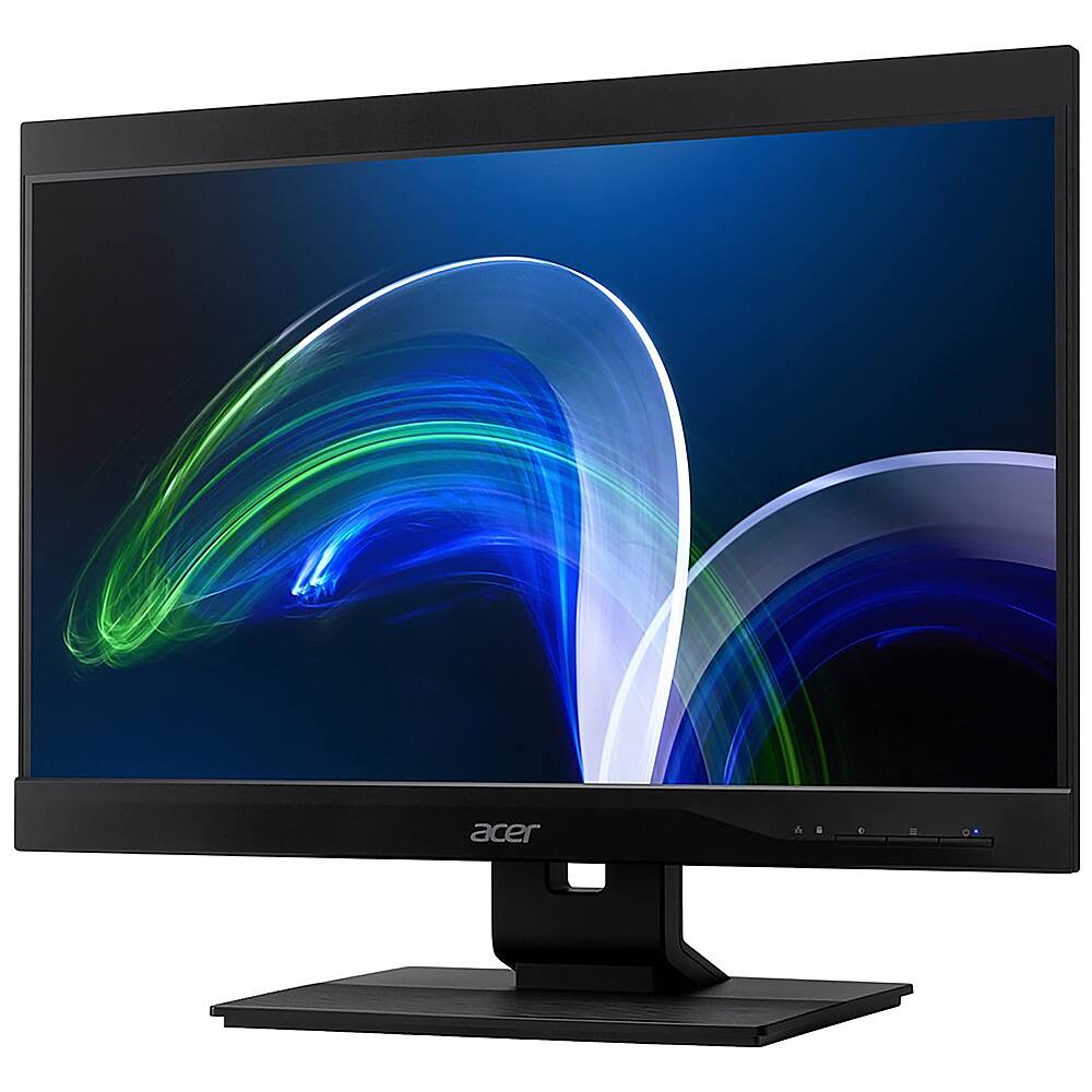 Left View: Acer - Veriton Z6880G 23.8" All-In-One - Intel Core i7 - 16 GB Memory - 512 GB SSD - Black