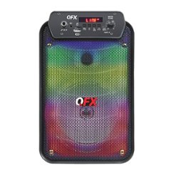 QFX - Rechargeable Bluetooth Portable Speaker with Liquid Motion Light - Black - Front_Zoom