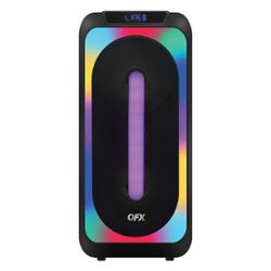 QFX - Rechargeable Portable Speaker with Microphone and Liquid Motion Party Lights - Black - Front_Zoom