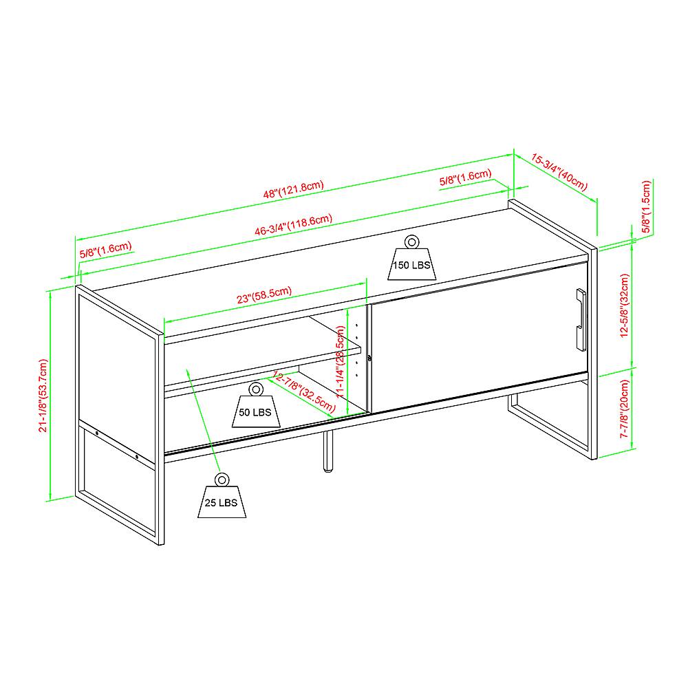Walker Edison Industrial SlidingDoor TV Stand for TVs up to 50” Dark
