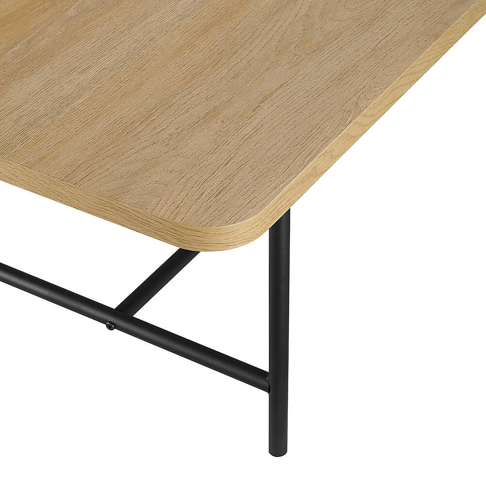 Walker Edison Contemporary Metal and Wood Nesting Coffee Table Coastal