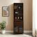 Alt View 11. Walker Edison - Contemporary Glass-Door Bar Cabinet - Dark Walnut.