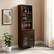 Alt View 12. Walker Edison - Contemporary Glass-Door Bar Cabinet - Dark Walnut.