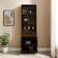 Alt View 16. Walker Edison - Contemporary Glass-Door Bar Cabinet - Dark Walnut.