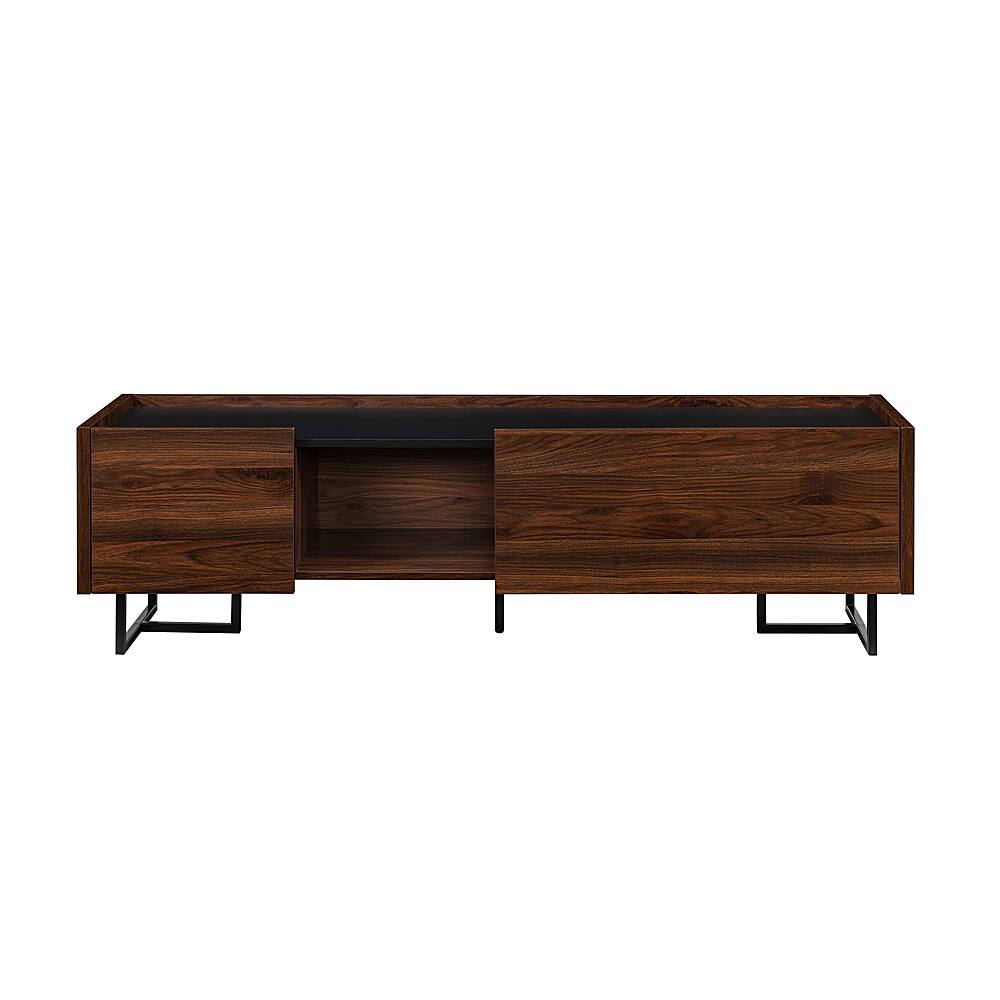 Front. Walker Edison - Contemporary Low TV Stand for TVs up to 65” - Dark Walnut.