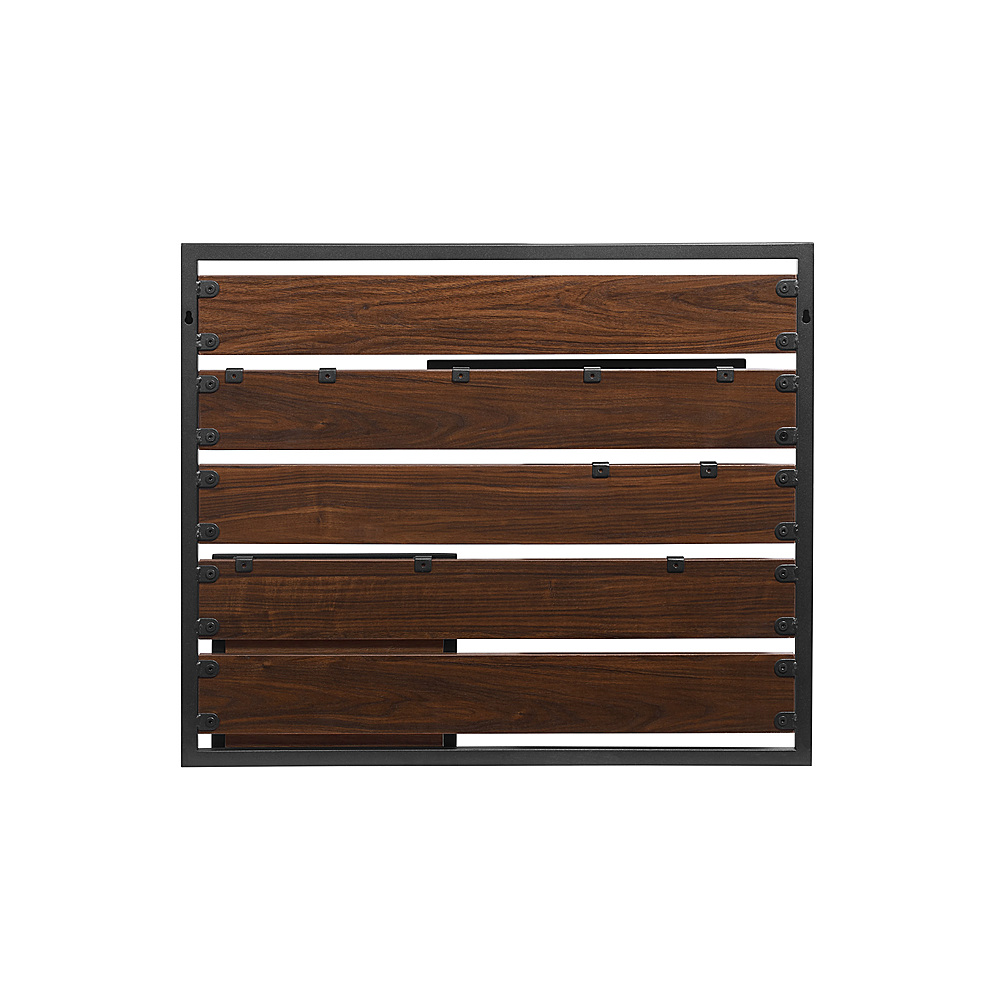 Walker Edison - Urban Wall Organizer with Hooks and Removable Shelf - Dark Walnut