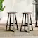 Alt View 12. Walker Edison - Rustic Distressed Solid Wood Dining Stool (Set of 2) - Mahogany.