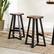 Alt View 13. Walker Edison - Rustic Distressed Solid Wood Dining Stool (Set of 2) - Mahogany.