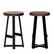 Front. Walker Edison - Rustic Distressed Solid Wood Dining Stool (Set of 2) - Mahogany.