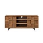Front Zoom. Walker Edison - Modern Checkered TV Cabinet for TVs up to 55” - English Oak.